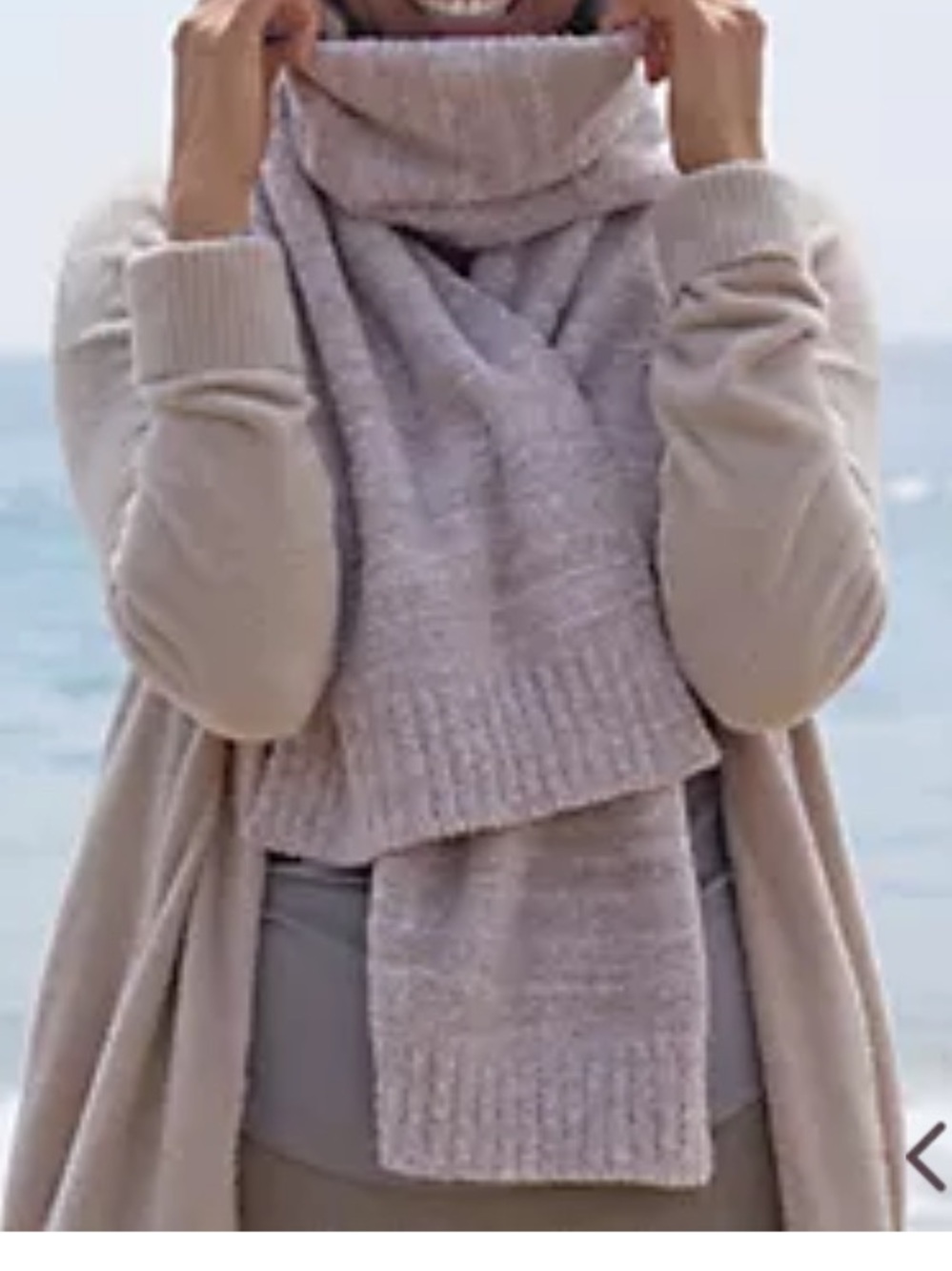 Barefoot Dreams CozyChic knit scarf Sahara